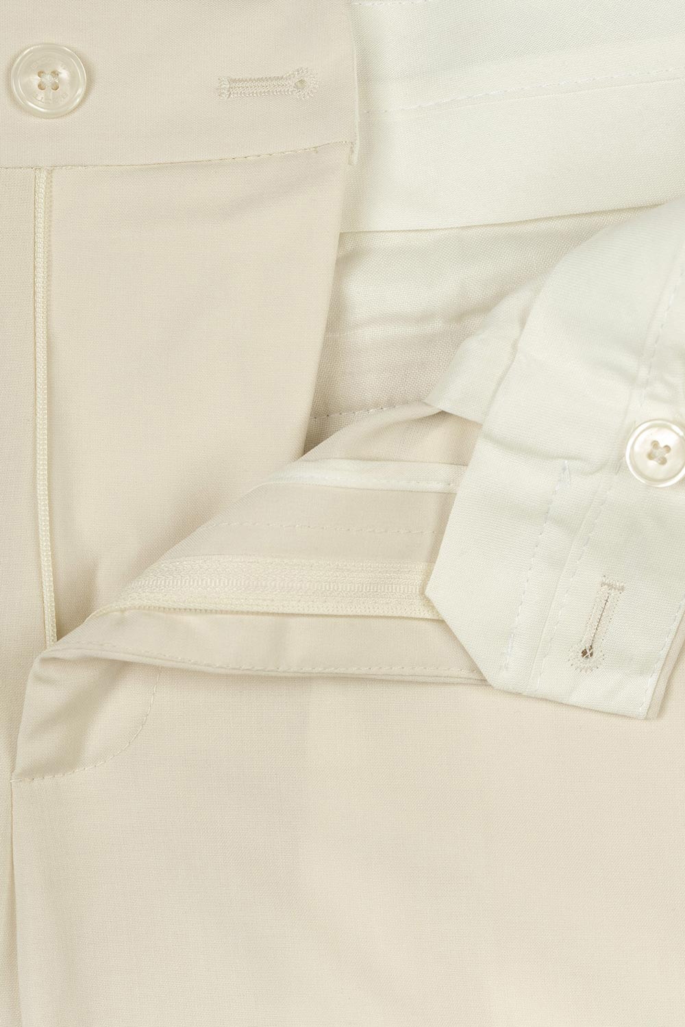 Pantaloni slim albi uni 2