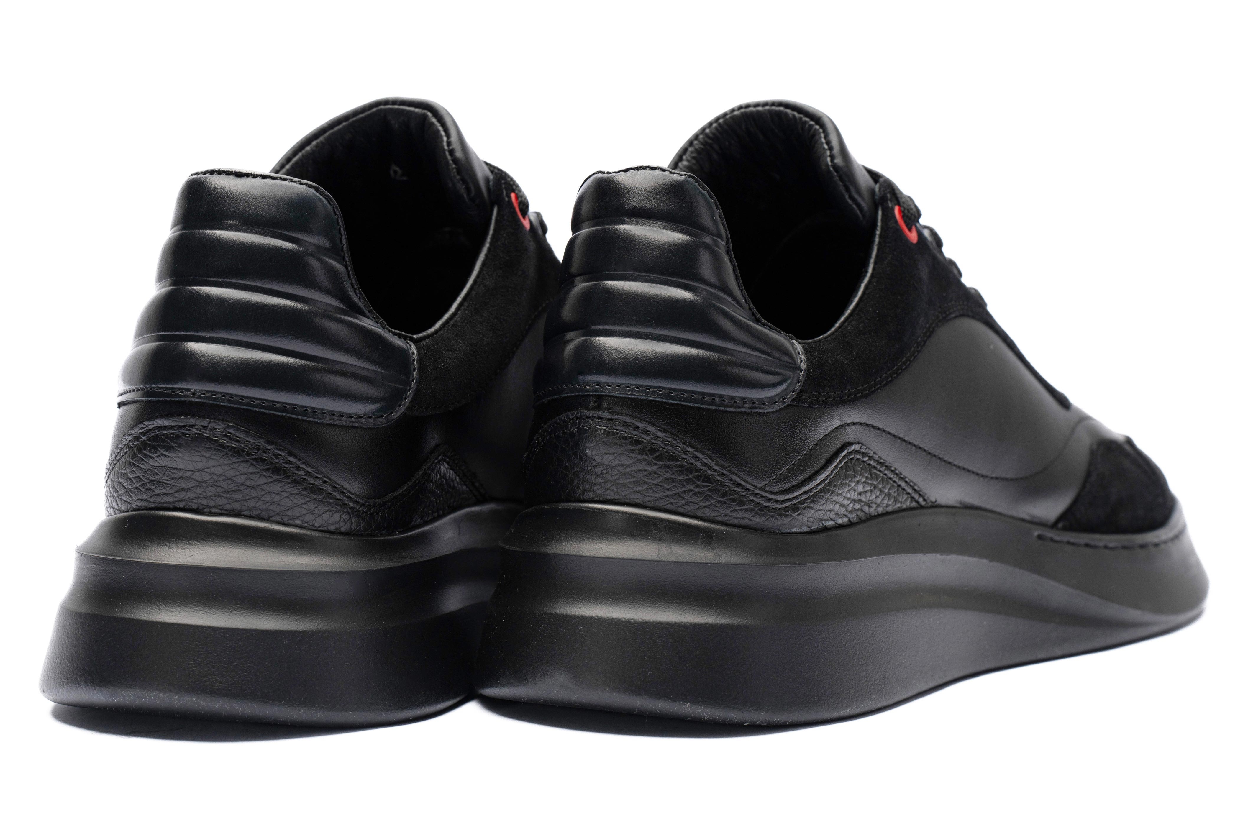 Sneakers negri piele naturala 2