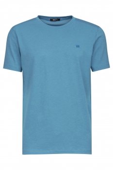 Tricou slim albastru uni