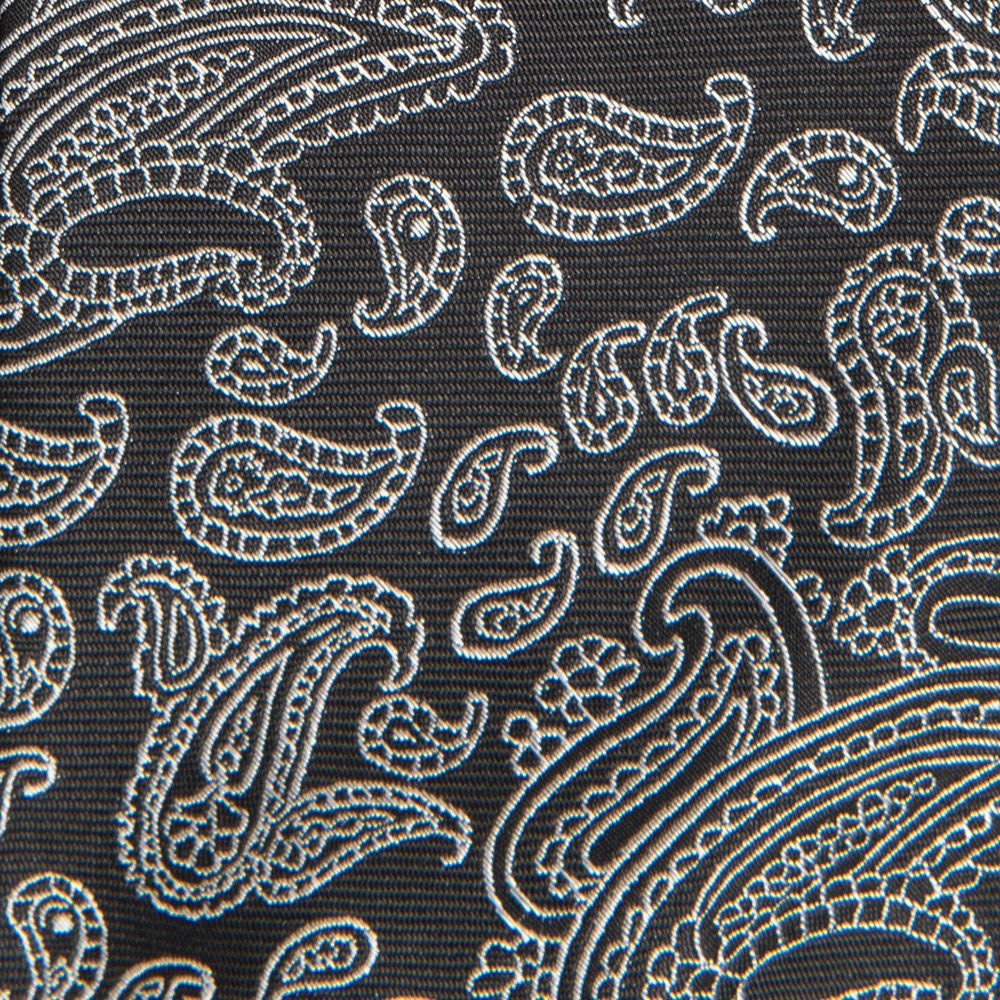 Cravata neagra print paisley 1
