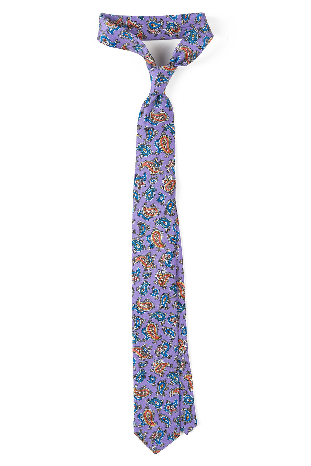 Cravata matase mov print floral 0