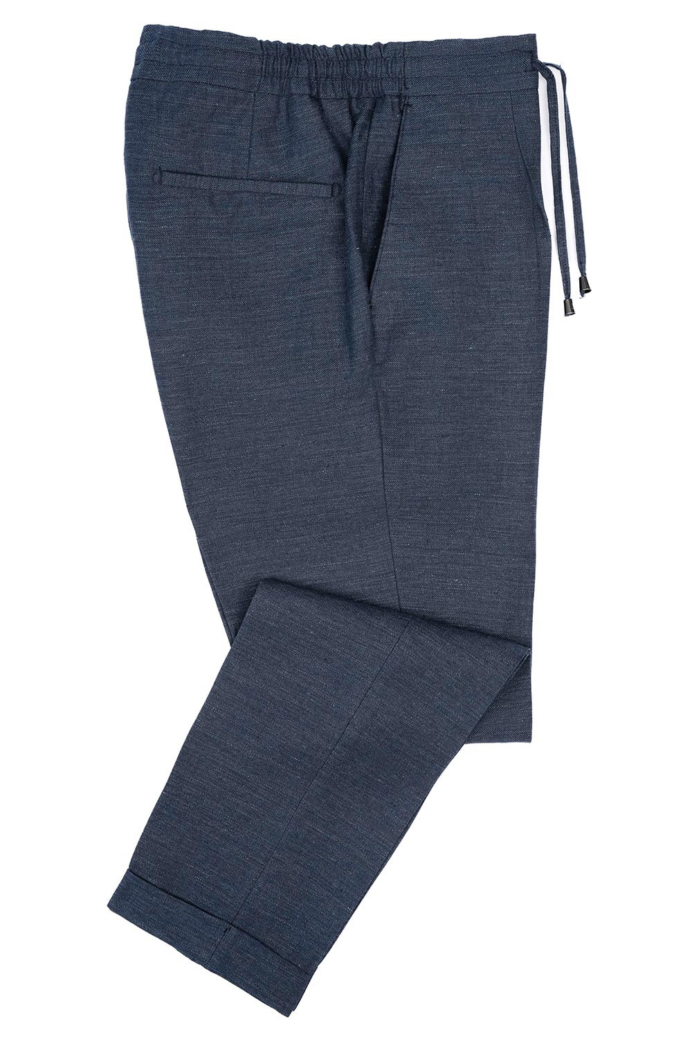 Slim body navy plain trousers 1