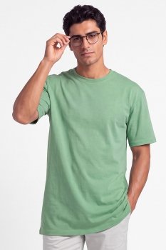 Tricou oversize verde guler rotund