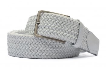 Belt white textil elastic,piele