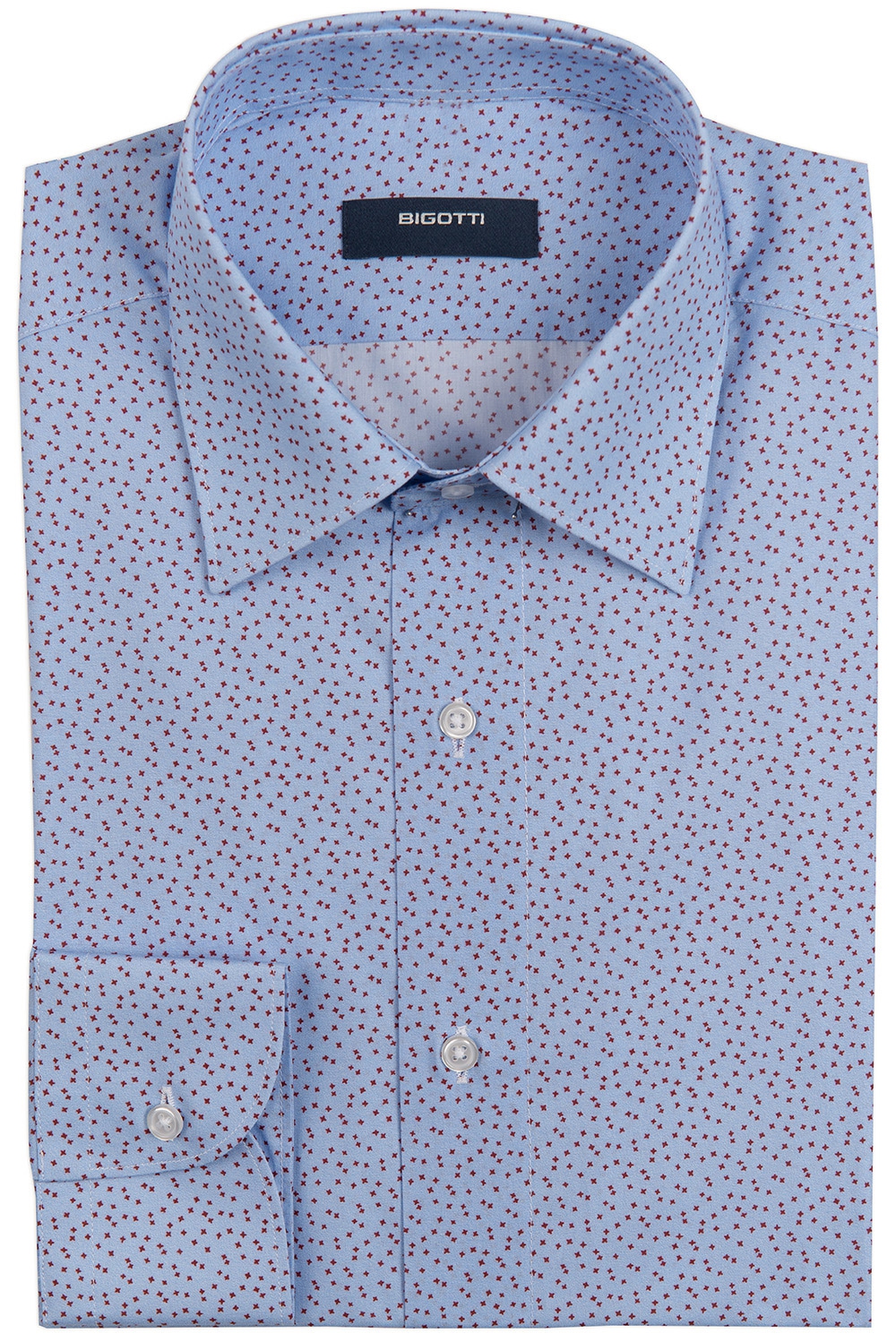 Shaped light blue geometric shirt 0