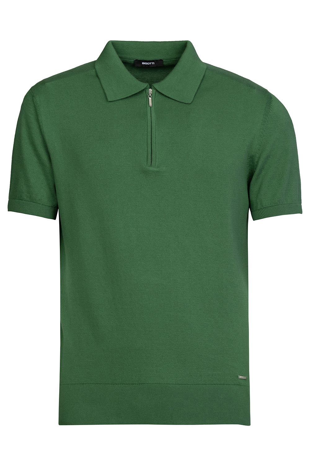 Tricou polo slim verde uni 1