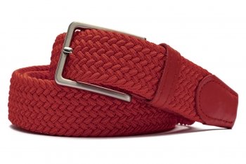Curea rosie piele naturala si textil