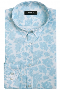 Camasa slim alba print floral