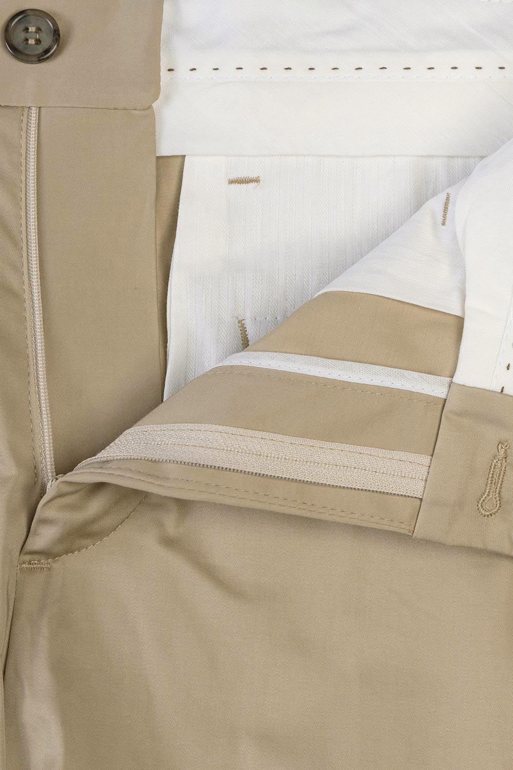 Pantaloni slim bej uni 2