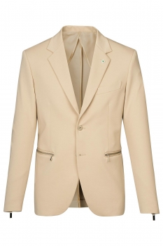 Slim body beige plain blazer