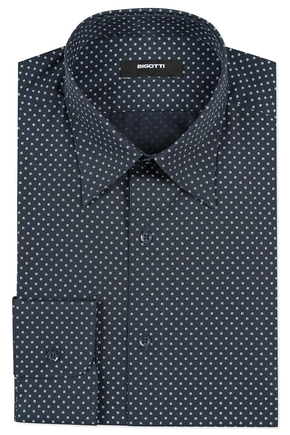 Camasa slim bleumarin print floral 0