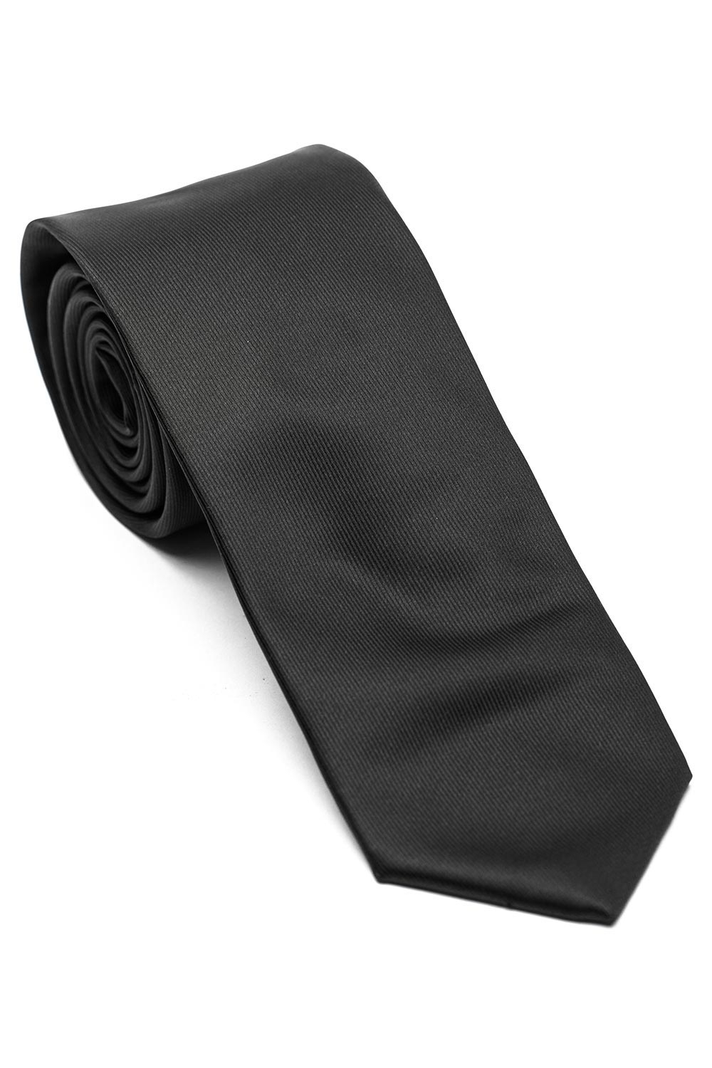 Cravata poliester tesut neagra uni 0