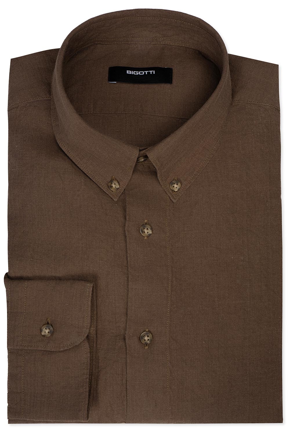 Shaped brown plain shirt 0