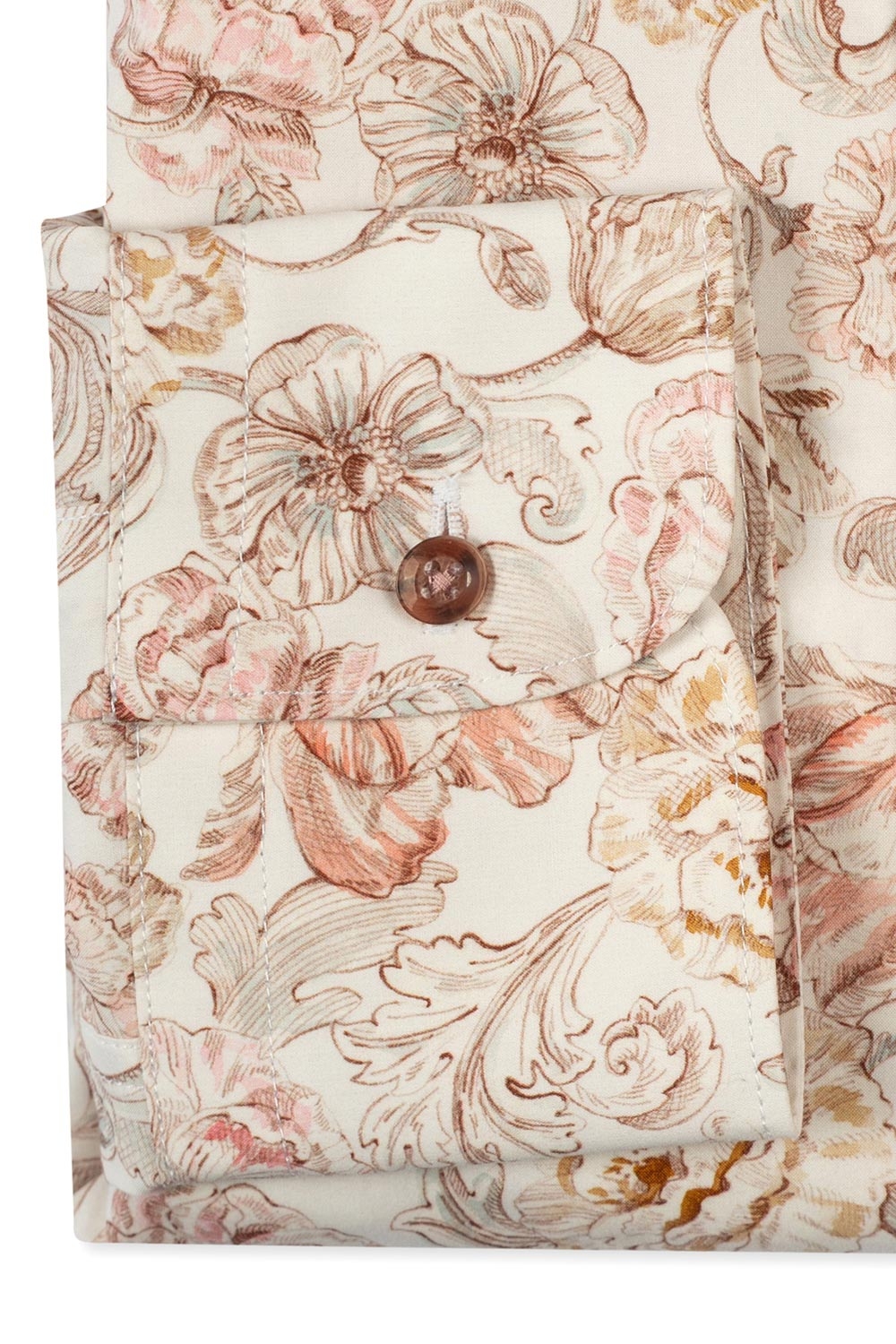 Slim body beige floral shirt 2