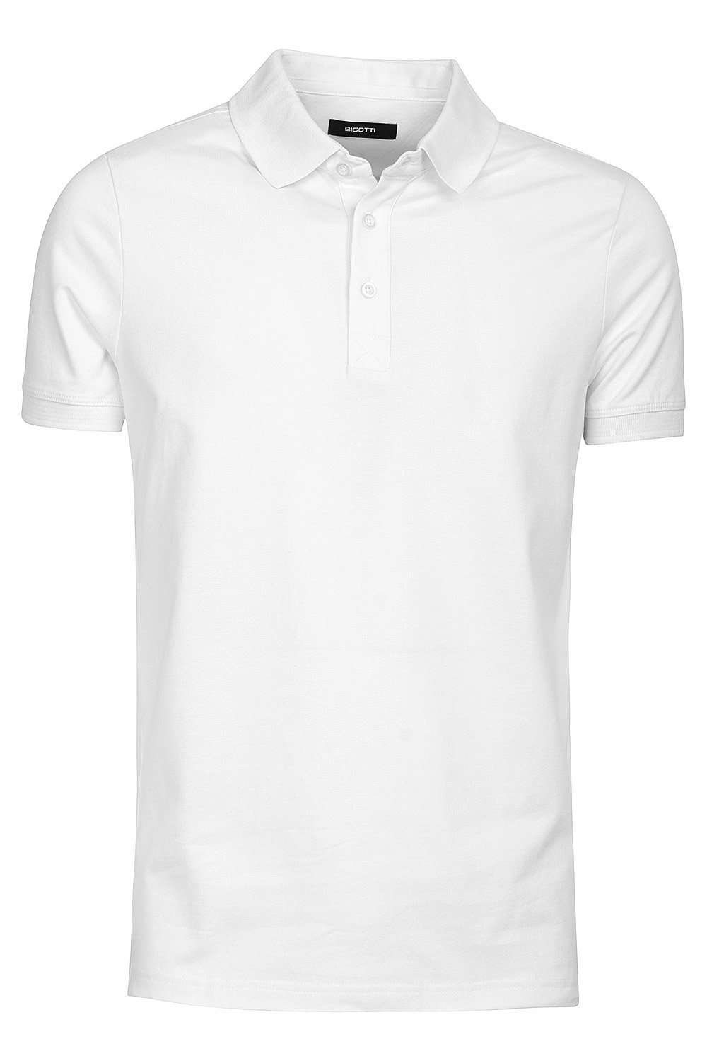 Tricou polo slim alb uni 0