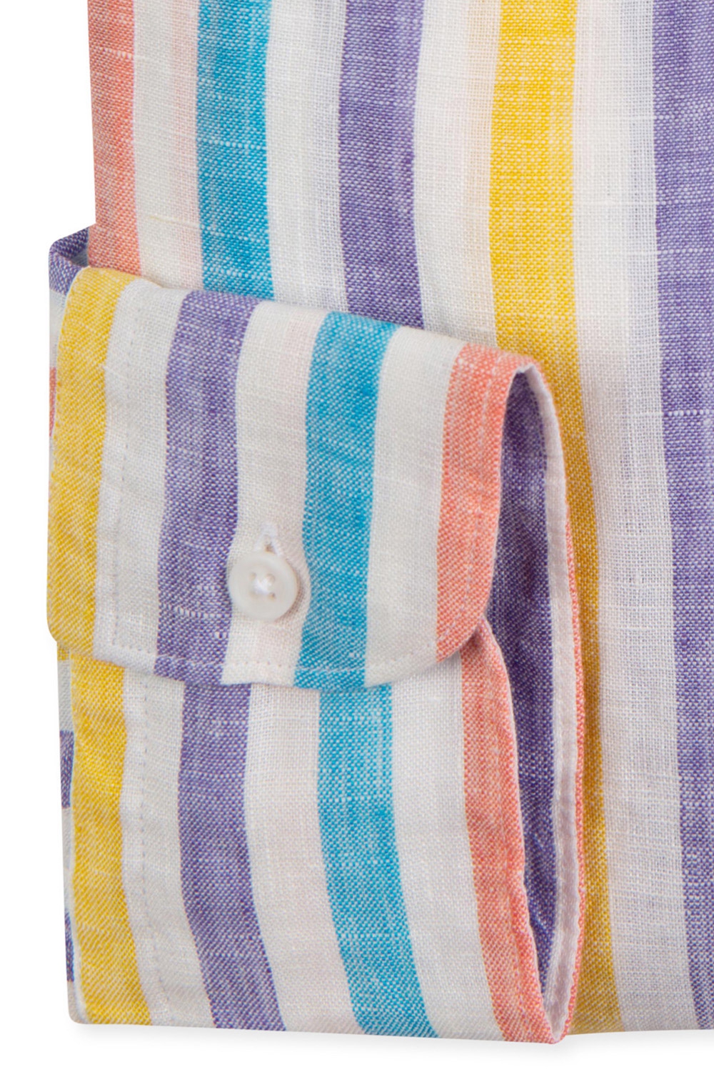 Camasa Slim din in Multicolora cu Dungi 2