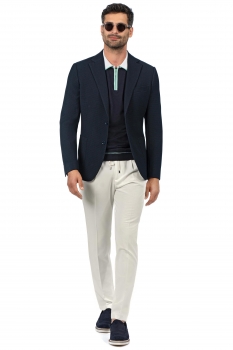 Pantaloni slim albi uni
