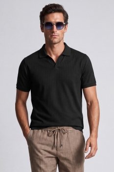 Tricou polo basic negru uni