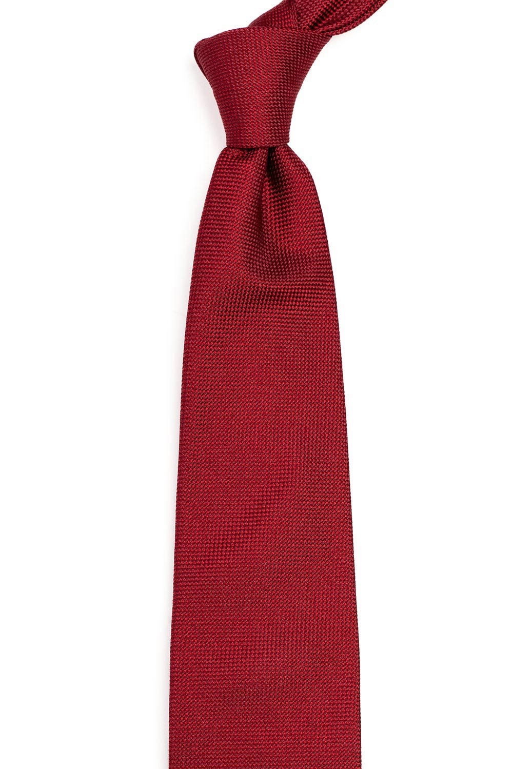 Cravata matase tesuta rosie uni 1