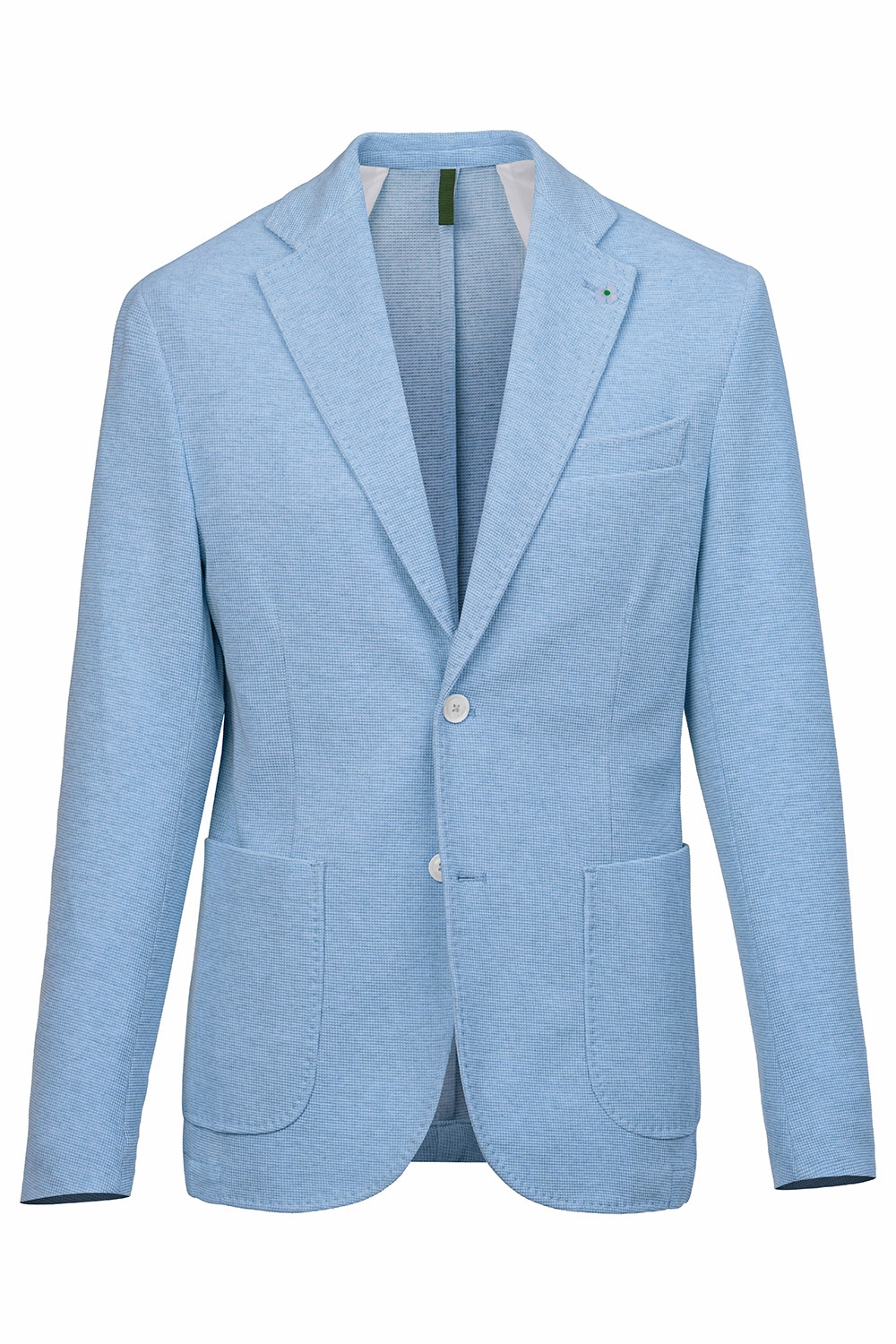 Slim body light blue plain blazer 1