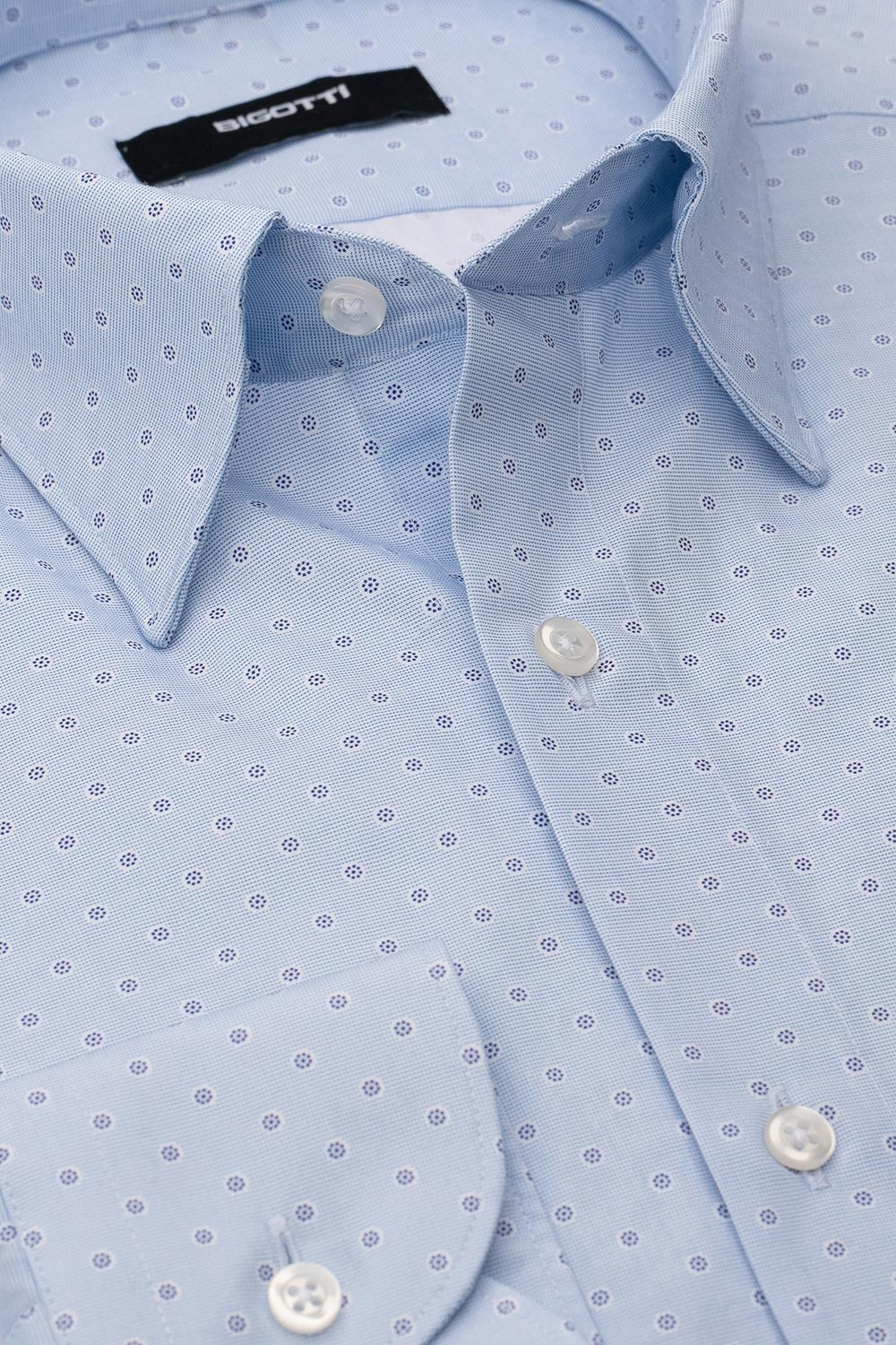 Camasa slim bleu print floral 1