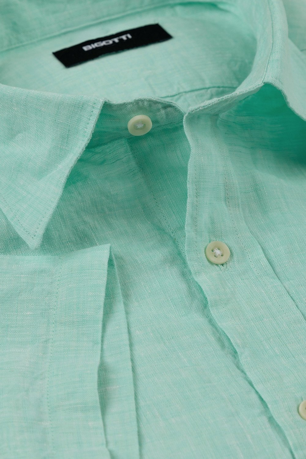 Camasa maneca scurta din in slim aqua 1