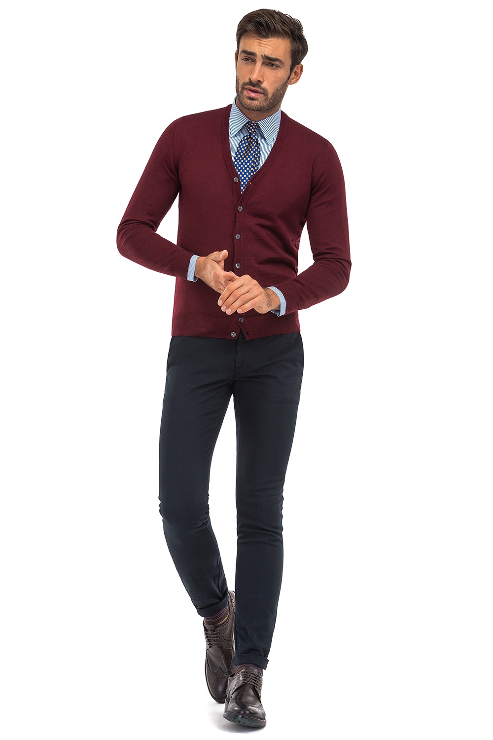 Superslim navy plain trouser 0