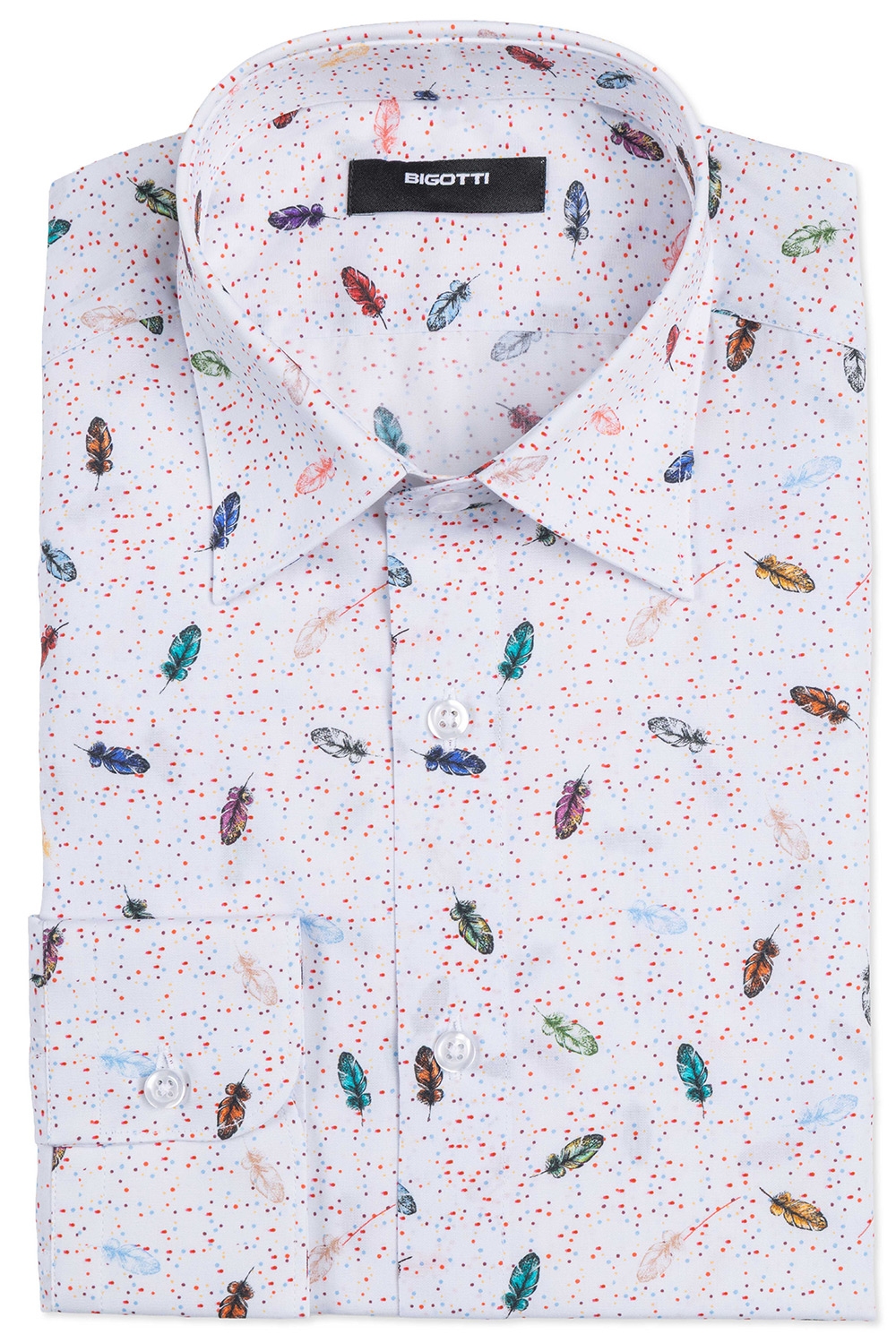 Camasa slim alba print geometric 0