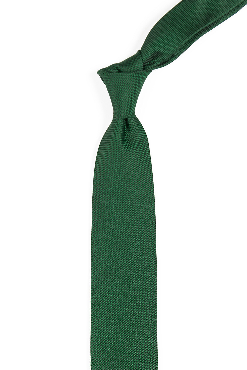 Cravata matase tesuta verde uni 1