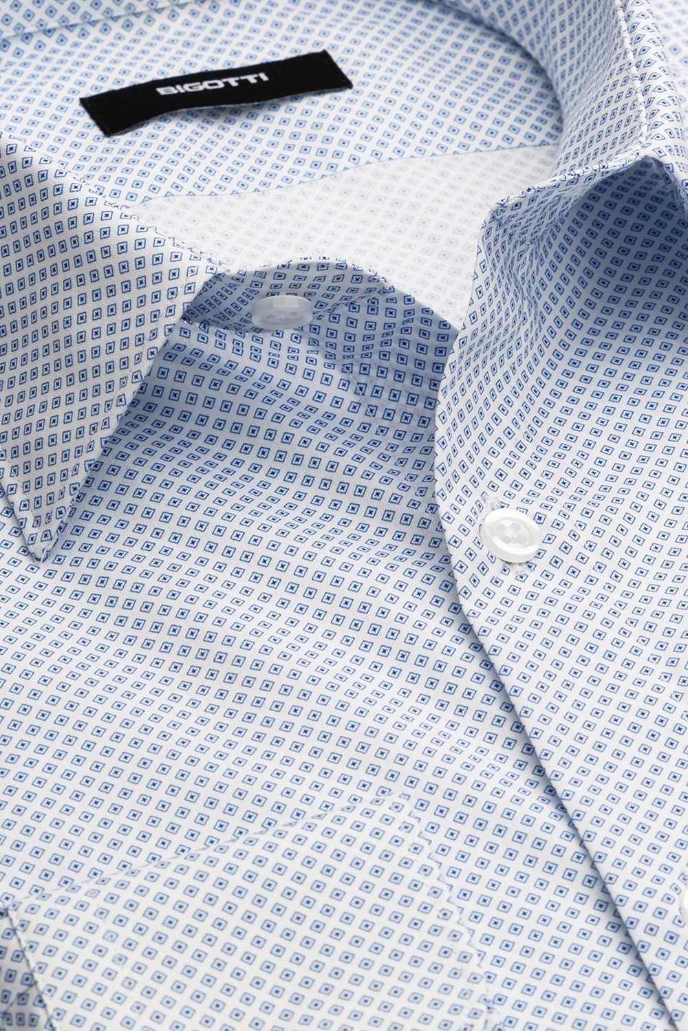 Camasa slim alba print geometric 1