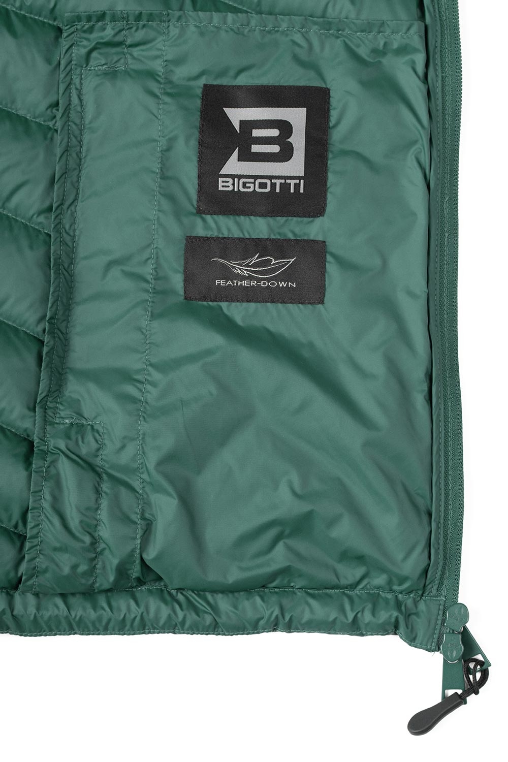 Vesta slim verde uni cu puf 2