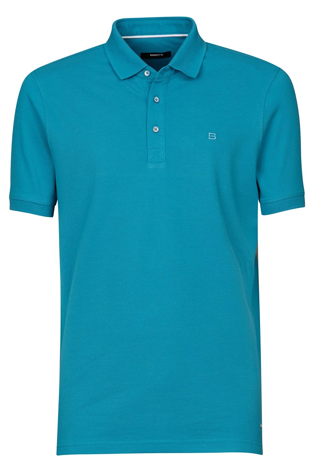 Tricou polo regular albastru uni 0