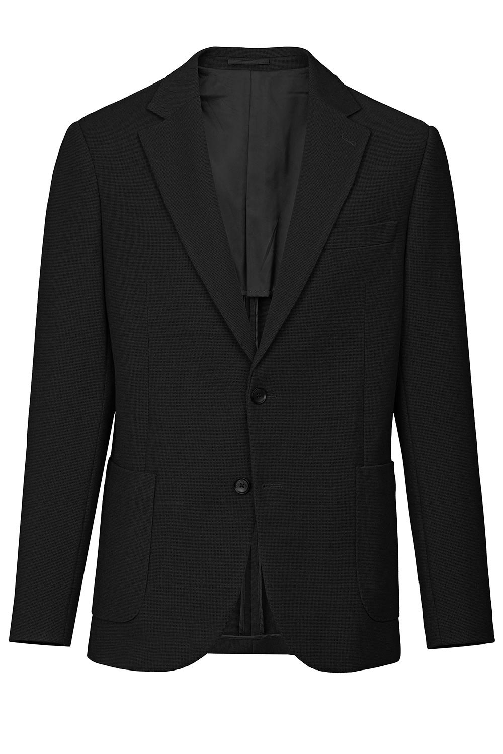 Slim body black plain blazer 1