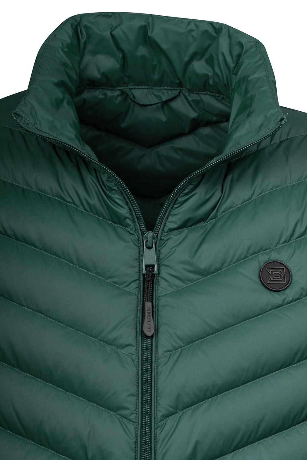 Vesta slim verde uni cu puf 1