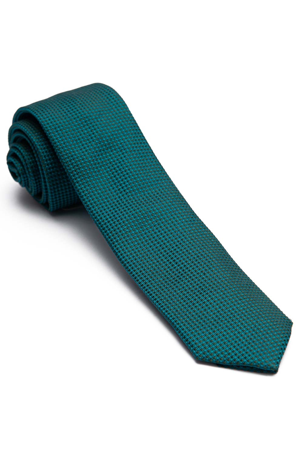 Cravata poliester tesut albastra uni 0