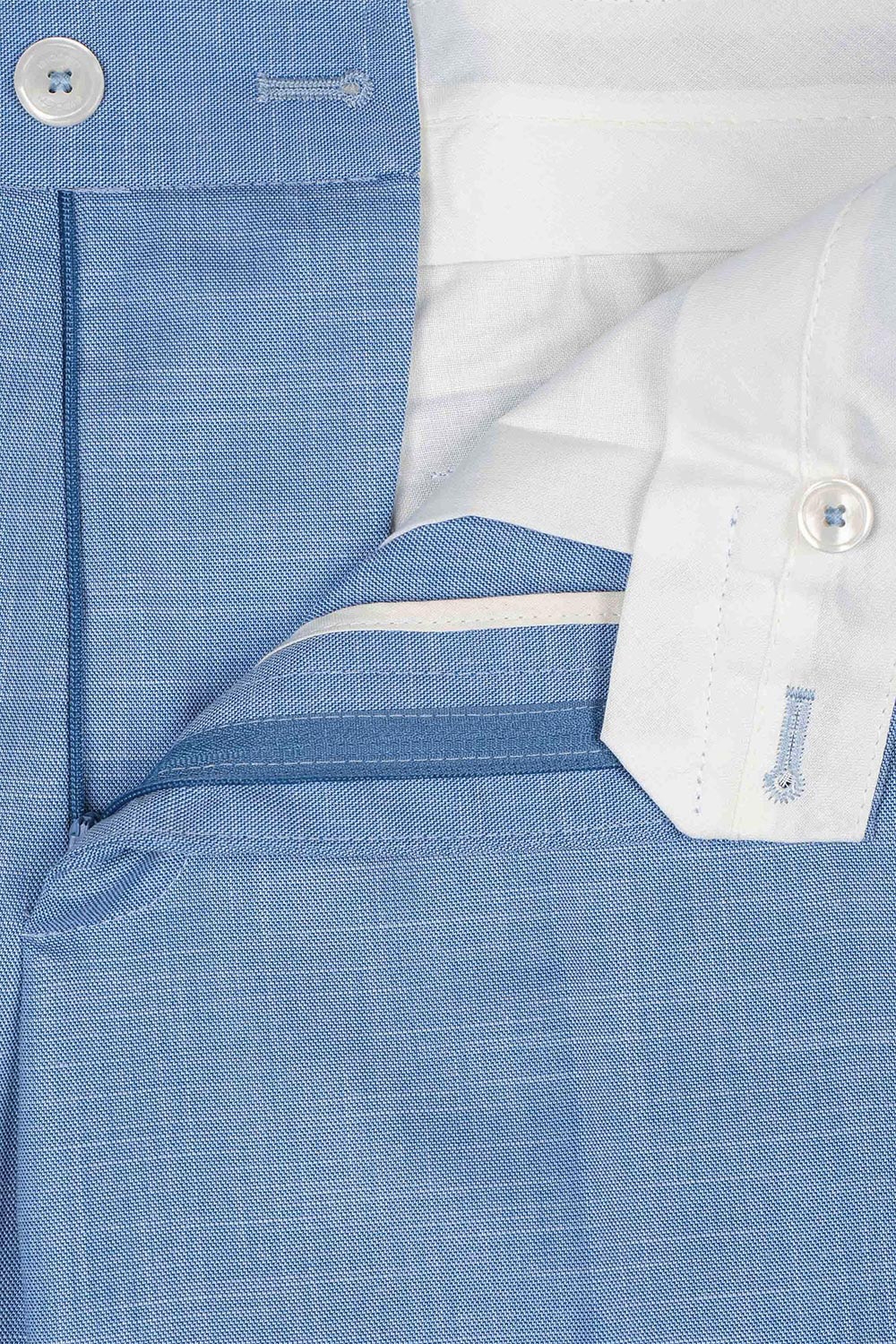 Pantaloni slim bleu uni 2