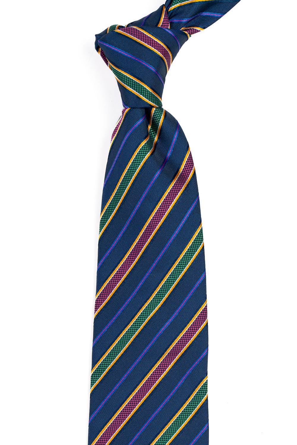 Cravata poliester tesut bleumarin cu dungi 1