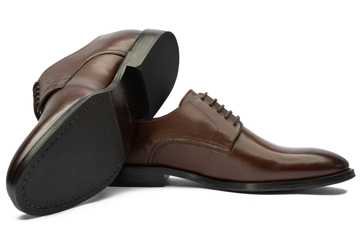 Brown genuine leather shoes 1