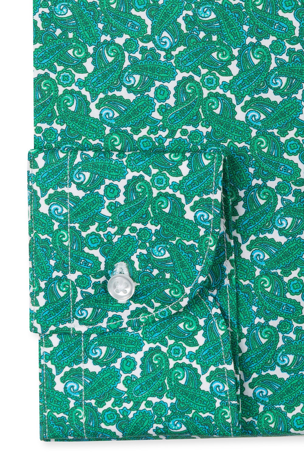 Camasa superslim verde print floral 2