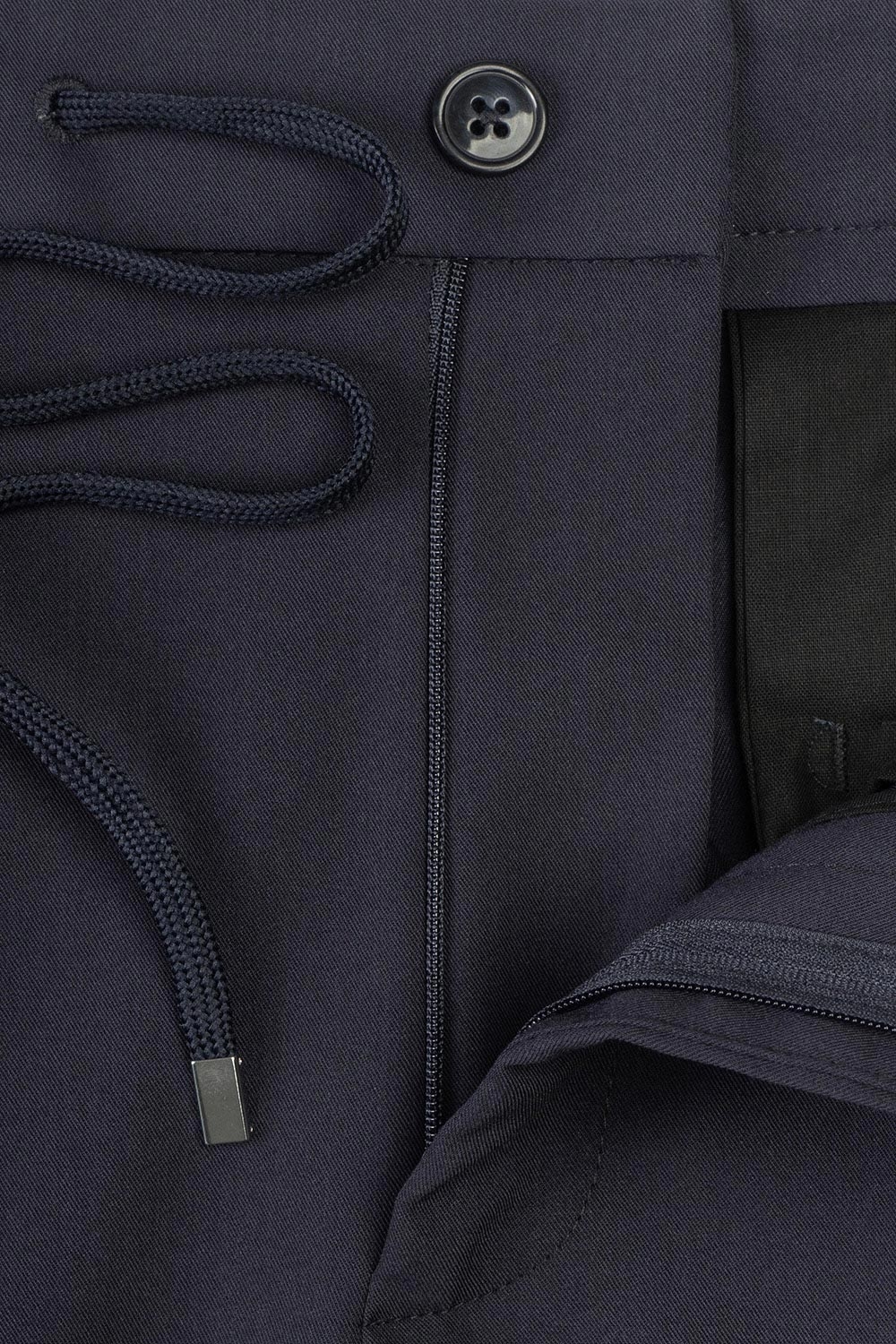 Pantaloni slim bleumarin uni 2