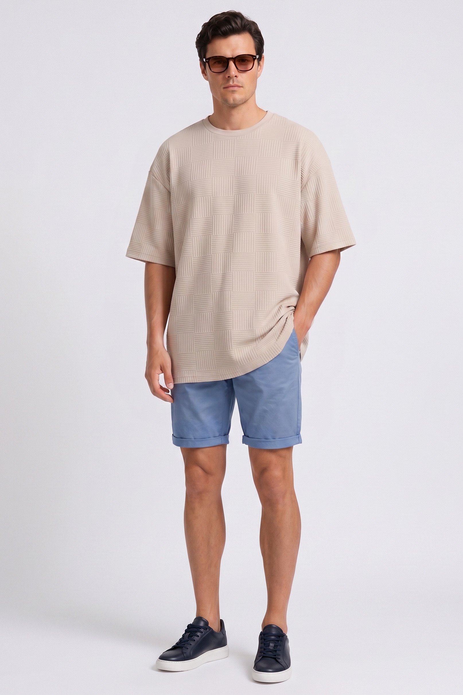 Tricou oversize bej uni 3