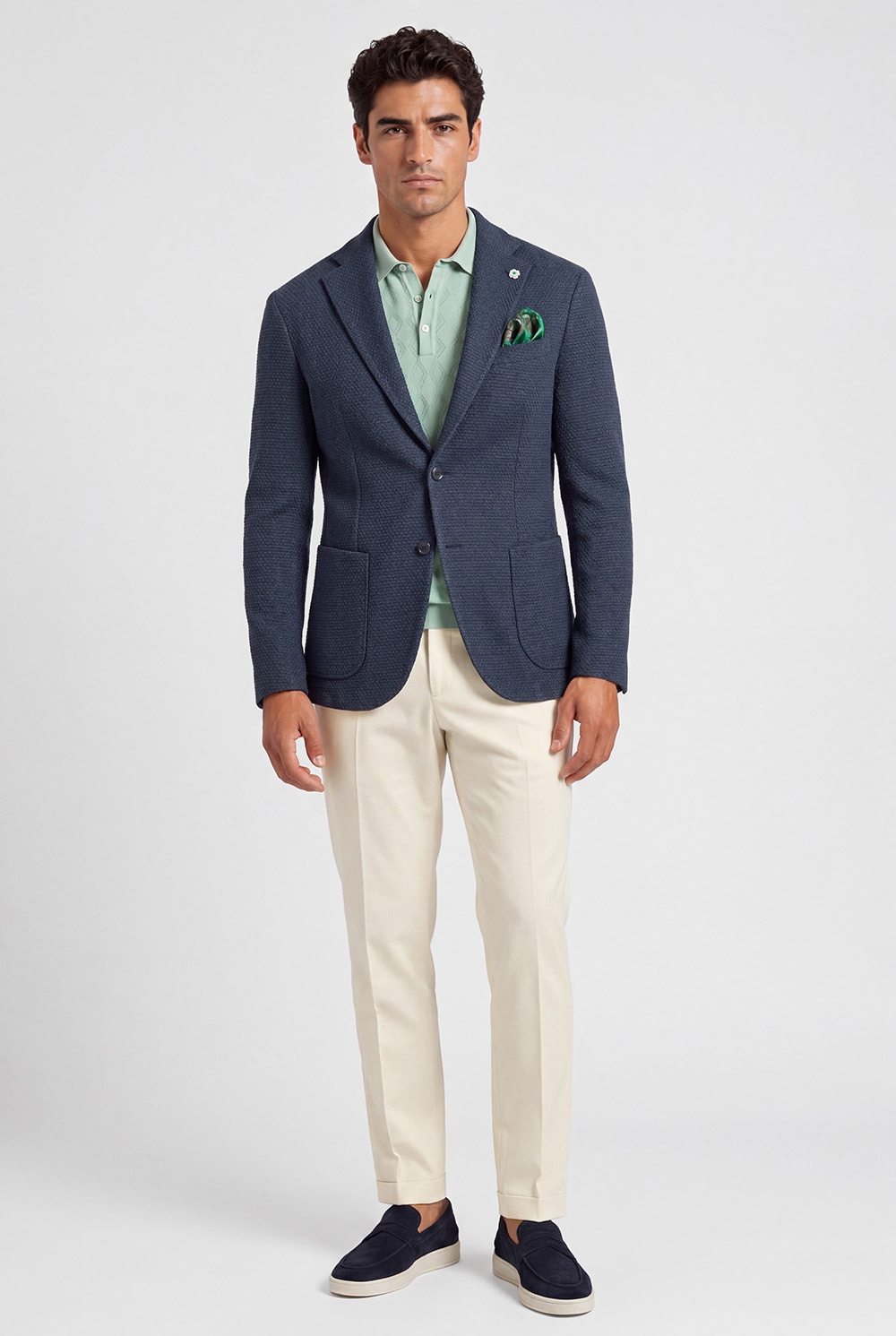 Slim body white plain trousers 0