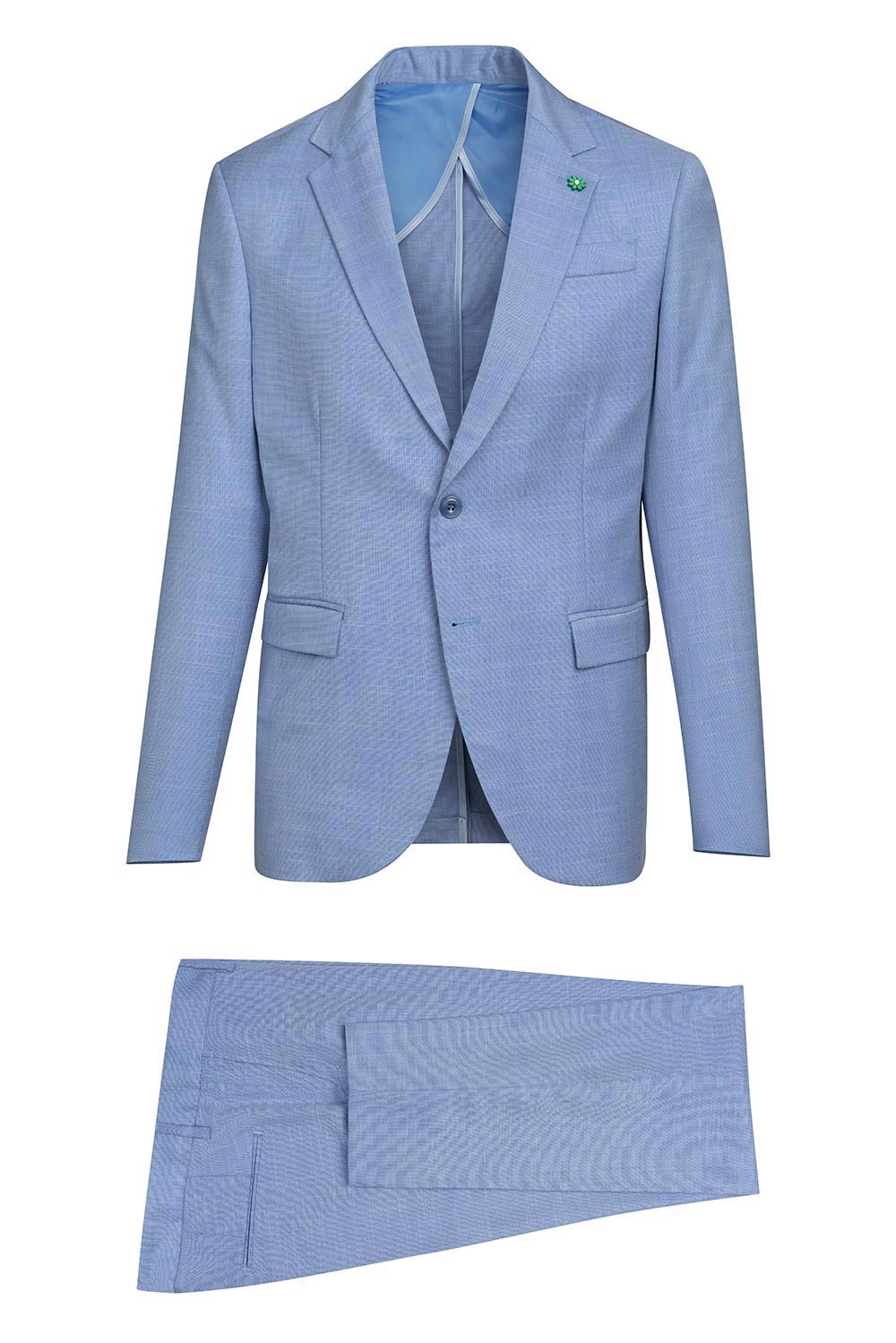 Costum slim albastru uni 1