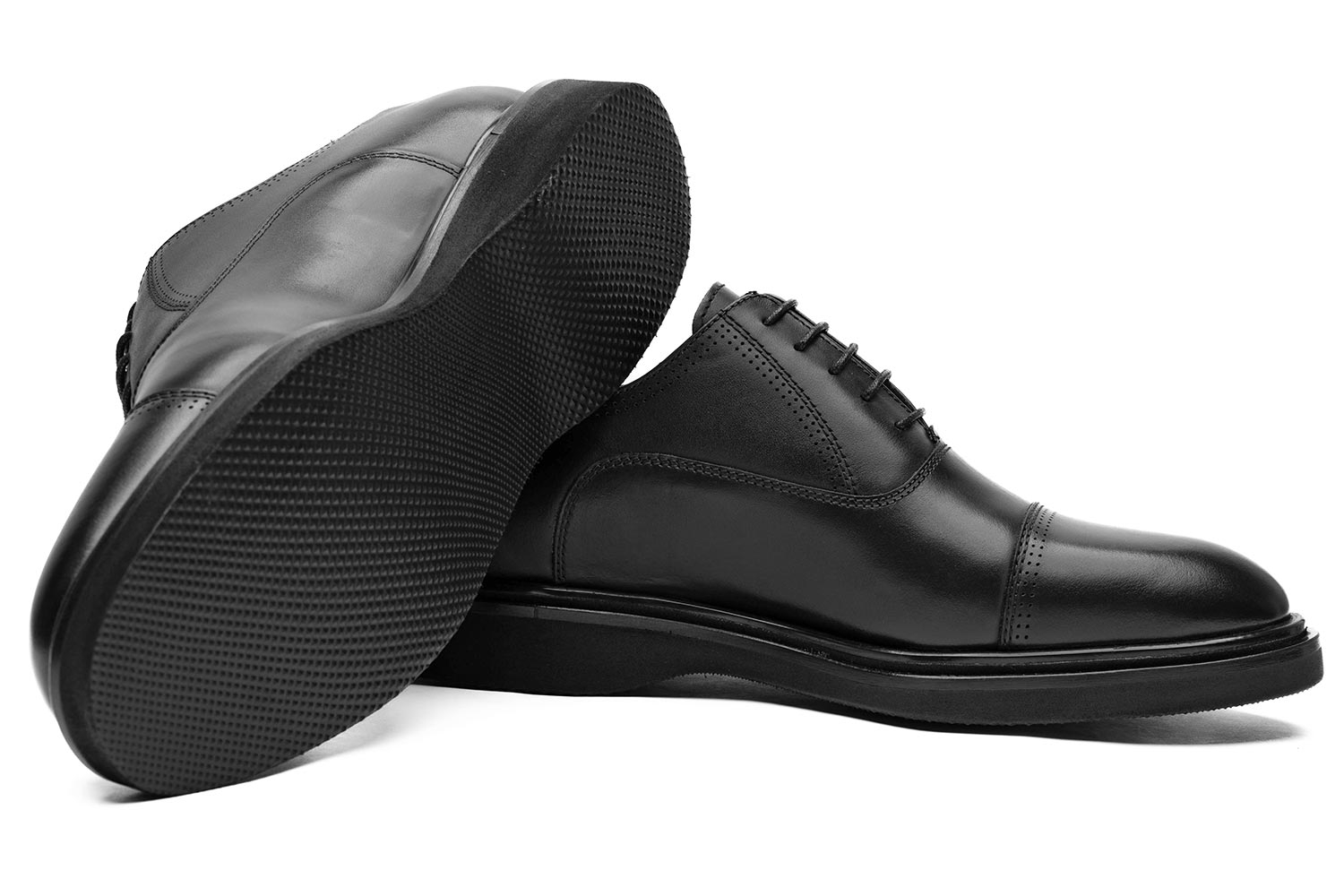 Black genuine leather shoes 1